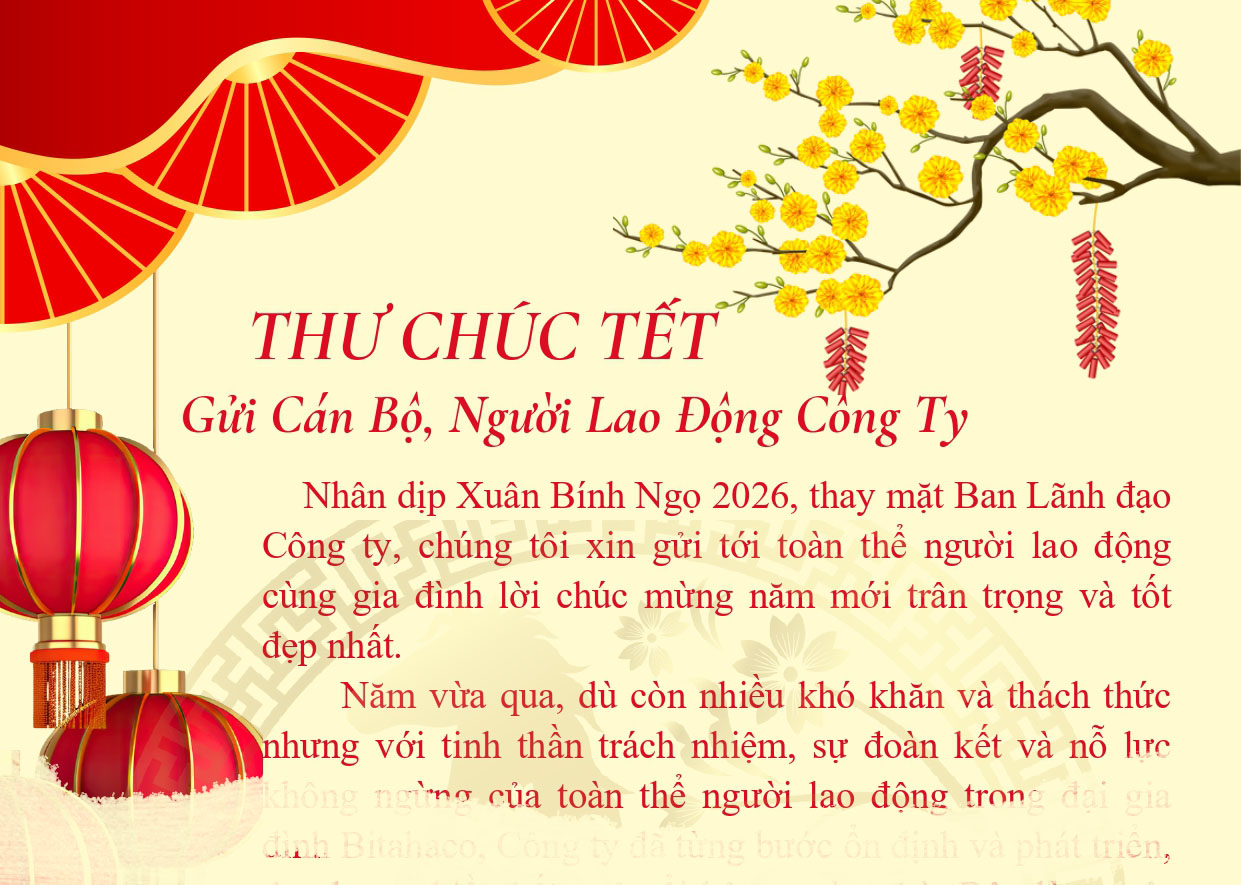 Thư chúc Tết của Ban Lãnh đạo Công ty gửi đến Cán Bộ, Người Lao Động
